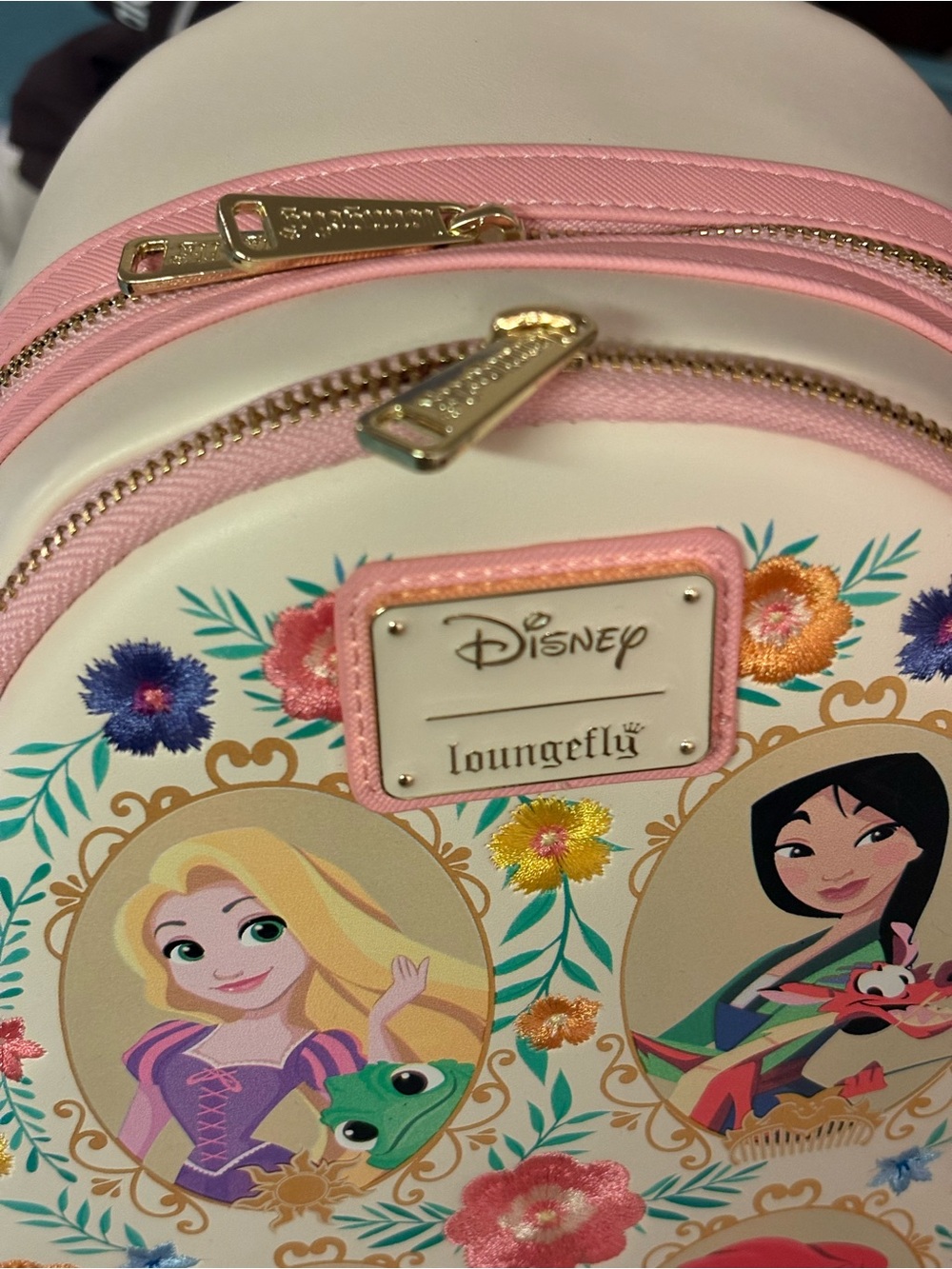 Loungefly Disney Princess Floral Mini Backpack - Pink & Cream - Picture 2 of 7